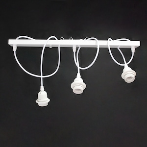 White Three-Light Ceiling Plate with E27 Lamp Holders