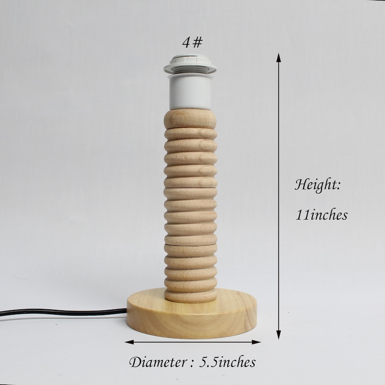 Duzy Handmade Wooden Lamp Base With Switch Plug Cord for Home Etsy