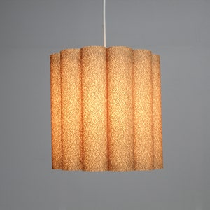 Lampadario a sospensione plissettato in tessuto marrone fatto a mano - Stile moderno