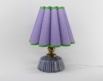 Handgefertigte Lila Stofflampe mit Keramiksockel für Wohnkultur,Haus Warming Geschenke-58#