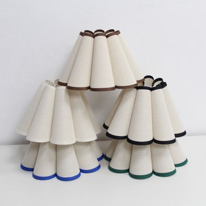 Duzy handmade oatmeal color fabric pleated lampshade for home decor-5#