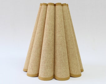 Handmade Scallop Khaki Lampshade: Cotton Linen Acrylic Home Decor