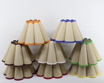 Duzy handgefertigte Jakobsmuschelform in hochwertigem Stoff und plissiertem Acryl-Lampenschirm für Wohnkultur,