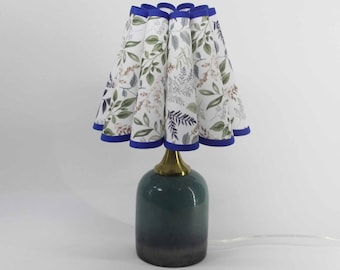 Duzy handgefertigte blaue Blumenmuster Stoff und Keramik Basislampe für Wohnkultur-141 #