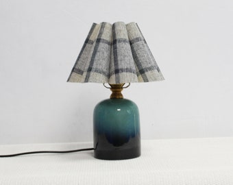 Duzy handmade blue plaid fabric decoration creative table lamp for home decor-104#, 110-240V/50-60Hz, Using Worldwide