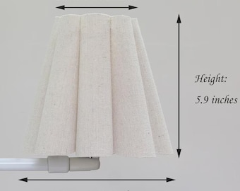 Handmade Scalloped Fabric Lampshade: Mini Pleated Design, Multiple Colors (D6.5")