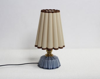 Duzy handmade khaki with brown trim fabric and acrylic lamp for home furnishing -9#, 110-240V/50-60Hz, Using Worldwide