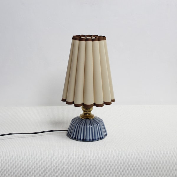 Duzy handmade khaki with brown trim fabric and acrylic lamp for home furnishing -9#, 110-240V/50-60Hz, Using Worldwide