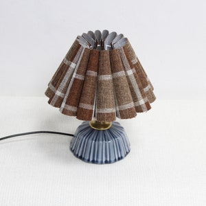 Duzy handmade brown plaid and acrylic with ceramic lamp for home decor-87, 110-240V/50-60Hz, Using Worldwide image 3