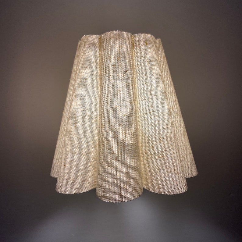 Handmade Scalloped Burlap Lampshade: Mini Pleated Light shade - Thumbnail 4
