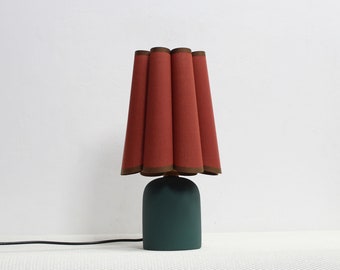 Duzy handmade brown sorrel fabric and ceramic base lamp for home decor-54#, 110-240V/50-60Hz, Using Worldwide