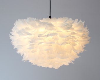 Duzy creative warm and romantic bedroom white feather pendant lights,110-240V / 50-60Hz