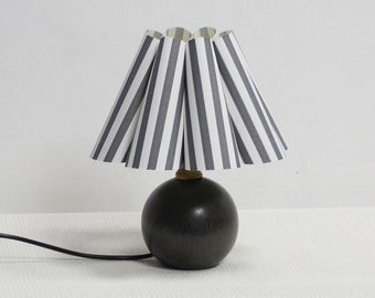 Duzy new gray stripes fabric and acrylic skirt shape ceramic bedside lamp for home furnishing-99# ,110-240V / 50-60Hz