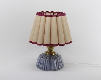 Handgefertigter Khaki-Plissee-Stoff mit Keramikbasis für Hauptgeschenk, weiches, warmes Leuchten, Wohnkultur, Vintage-Plissee-Lampe-56 #