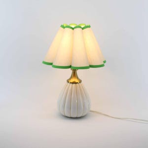 Handmade Oatmeal Fabric Lamp with Ceramic Base for home gift- 5#