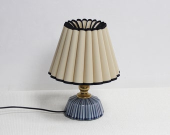 Duzy handmade khaki fabric with black trim and acrylic with ceramic lamp for home decor-9#, 110-240V/50-60Hz, Using Worldwide