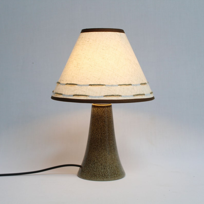 Floral Fabric & Ceramic Table Lamp - Brown Leopard Base