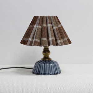 Duzy handmade brown plaid and acrylic with ceramic lamp for home decor-87, 110-240V/50-60Hz, Using Worldwide image 4