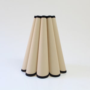 Duzy handmade khaki  with black trim fabric and pleated lampshade for home decor-9#, 110-240V / 50-60Hz