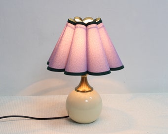 Duzy handmade scallop shape purple fabric and ceramic base table lamp-58#, 110-240V/50-60Hz