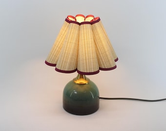 Handgemachte khakifarbene Stoff-Tischlampe für Wohngeschenk-46#