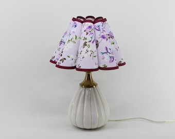 Handgefertigte lila Blumendruck Stoff Tischlampe für Tag Geschenk - 146 #