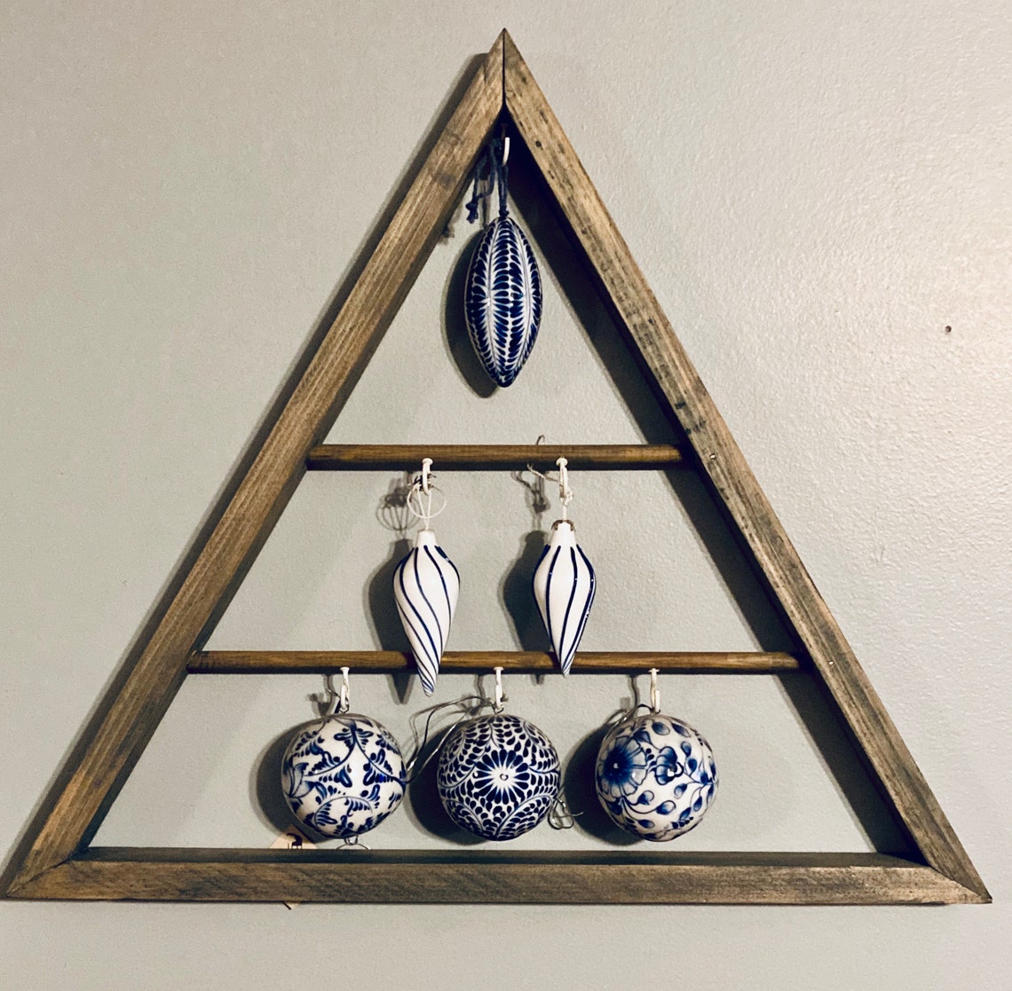 Rustic Wall Ornament Hanger Ornament Display Rack Christmas Etsy