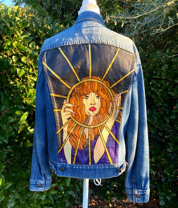 Stevie Nicks Gold Dust Woman Vintage Levis Hand-Painted Denim Jacket