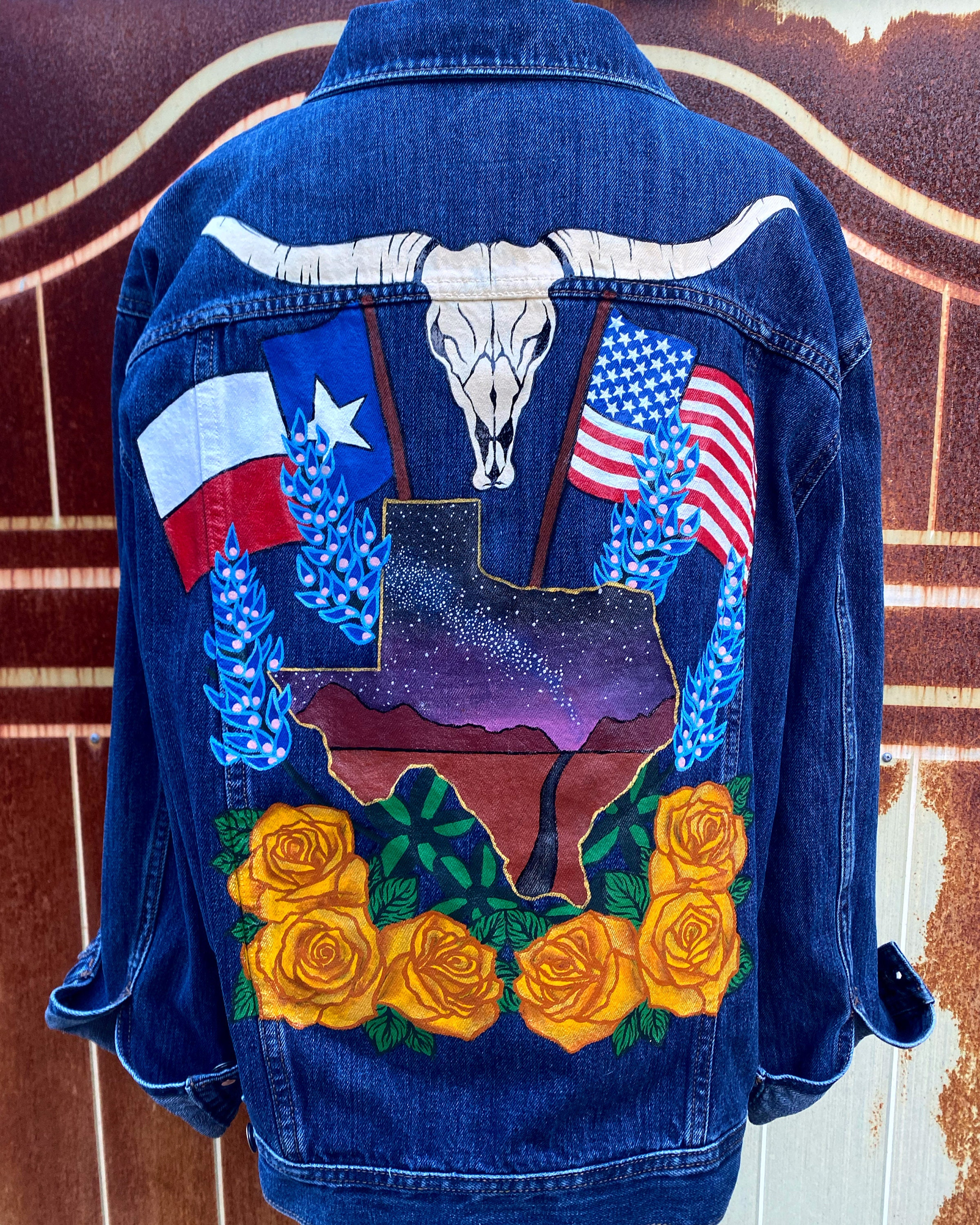Custom Hand-painted Denim Jacket - Etsy