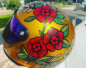 Custom Painted Motorcycle Helmet