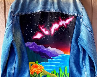 Custom Hand-painted Denim Jacket - Etsy