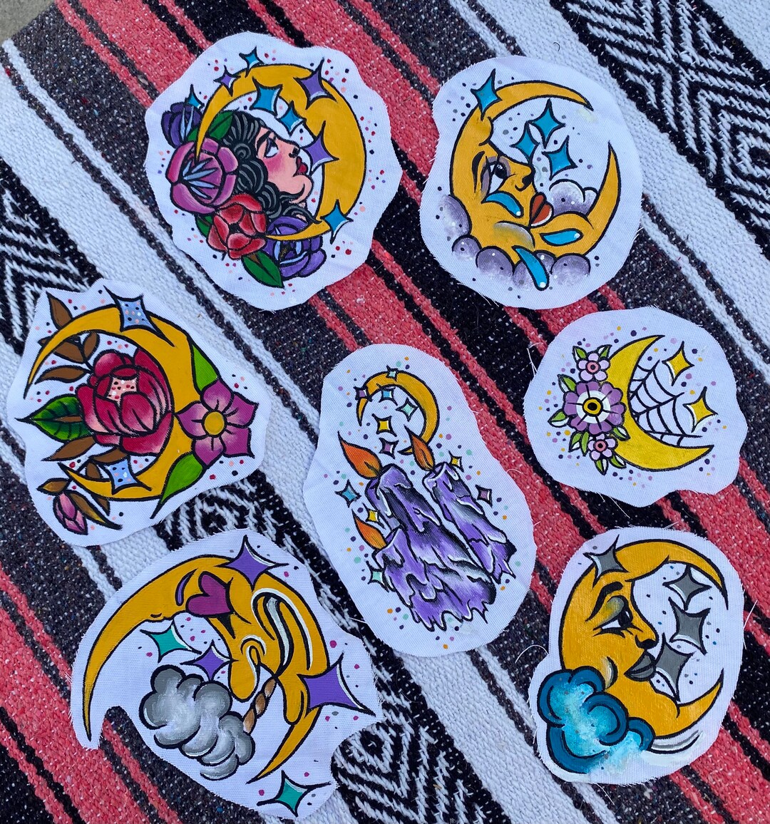 Hand Painted Moon Patches - Etsy