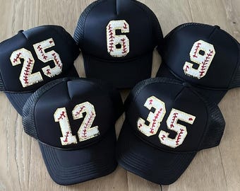 Personalized Baseball Hat – Custom Number Baseball Cap, Baseball Mom Gift, Team Spirit Trucker Hat, Sports Fan Hat, Custom Baseball Cap