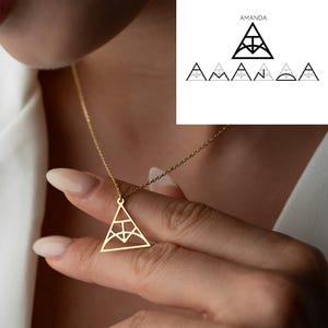 Personalized Name Logo Necklace, Gift for Mom, Unique Name Necklace, Gold Logo Necklace, Unique Christmas Gift