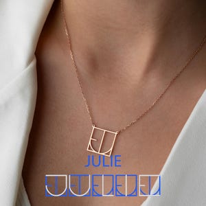 Christmas Gift for Her, Unique Name Necklace, Personalized Name Logo Necklace, Gift for Wife, Initials Logo Necklace, One of a Kind Gift