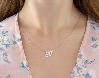 3 Initial Necklace - 3 Letter Necklace - 925 initial necklace - Dainty Initial Necklace - Mother's Day Gift - Gift for Her - Women Necklace