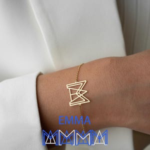Personalized Name Logo Bracelet, Gift for Mom, Unique Name Bracelet, Gold Logo Bracelet, mothers day Gift for Her, personalized jewelry