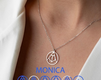 One of a Kind Gift for Her, Christmas Gift for Her, Unique Name Necklace, Personalized Name Logo Necklace, Gift for Wife, Handmade Necklace