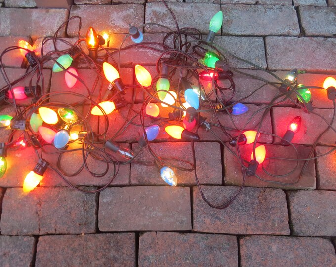 Vintage Outdoor Christmas Lights Three 15 Socket Strands 45 Etsy