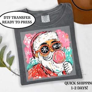 Santa Christmas Transfer, Christmas DTF, DTF Transfer Ready to Press, Christmas Iron On Transfer