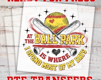 Transferencia de softbol DTF, transferencia para el día del partido de softbol, transferencia para planchar DTF, hoja de equipo DTF