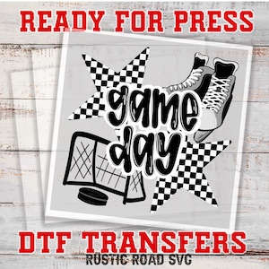 Transferts hockey DTF, transfert Hockey Mom, transfert fer à repasser DTF, feuille de gang DTF