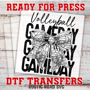 Transferts volley-ball DTF, transfert Volley-ball Gameday, transfert fer à repasser DTF, feuille de gang DTF