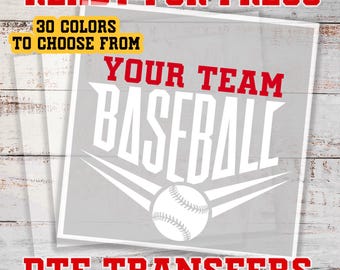 Custom Baseball DTF Transfers, Baseball Team Transfer, DTF Iron on Transfer, DTF Gang Sheet