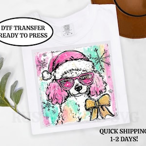 Dog Christmas Transfer, Christmas DTF, DTF Transfer Ready to Press, Christmas Iron On Transfer