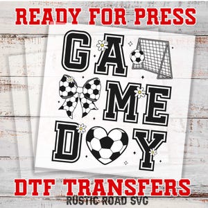 Soccer DTF Transfers, Soccer Gameday Transfer, DTF Iron on Transfer, DTF Gang Sheet
