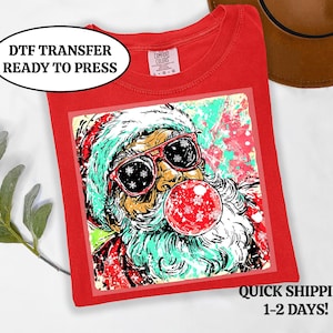Santa Christmas Transfer, Christmas DTF, DTF Transfer Ready to Press, Christmas Iron On Transfer
