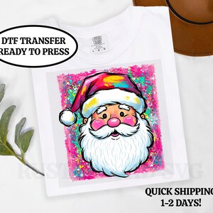 Santa Shirt Transfer, Christmas DTF, DTF Transfer Ready to Press, Christmas Iron On Transfer