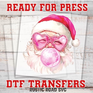 Retro Santa DTF, Christmas DTF, Christmas Iron On Transfer, Warm Peel Direct to Film Transfer