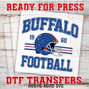 Retro Buffalo Fußball DTF Transfers, Vintage Fußball Shirt Transfer, Fußball Spieltag Transfer, DTF Eisen auf Banderole, DTF Gang Sheet